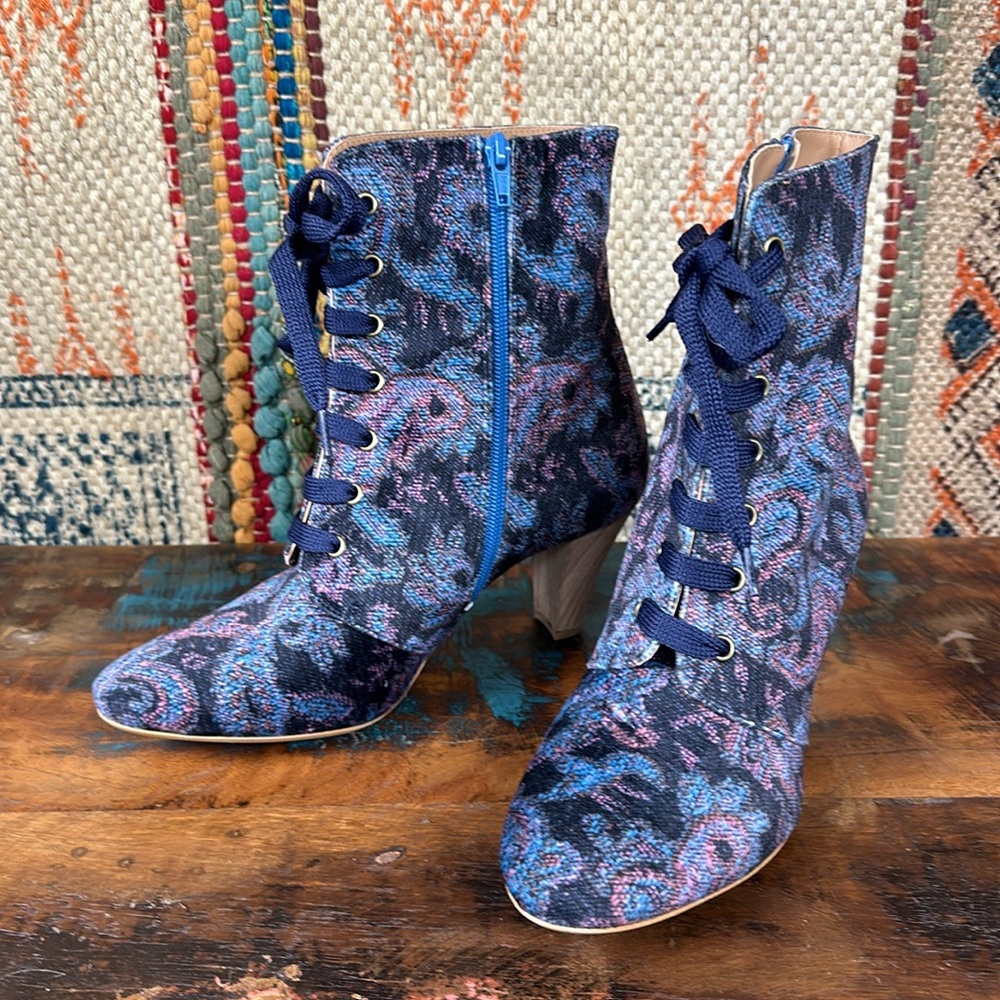 Ophelia Paisley Velvet boots. New in box from Sundance.